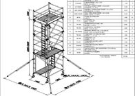 Kararlı Çelik İskele Sistemleri Alüminyum Mobil Hafif İskele Kulesi